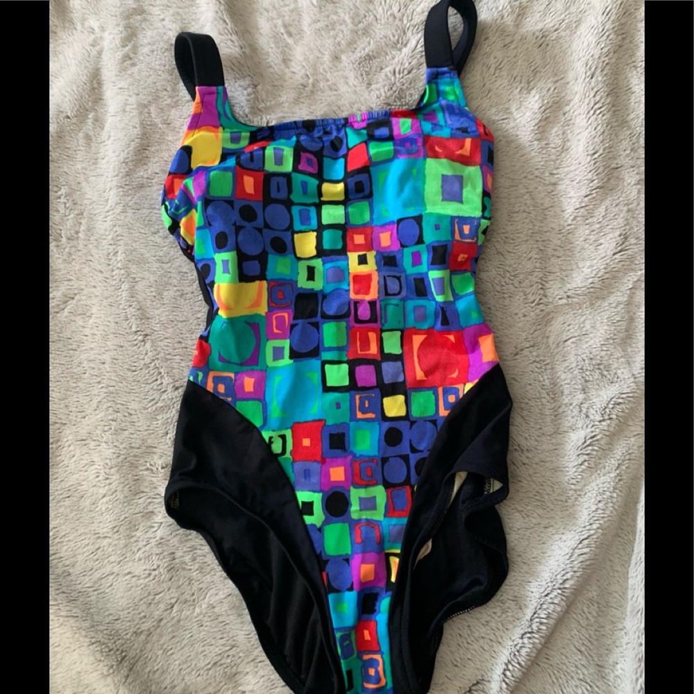Maxine of Hollywood ~ One Piece Swimsuit ~ Sz 10 ~ Beautiful Vibrant Colors!